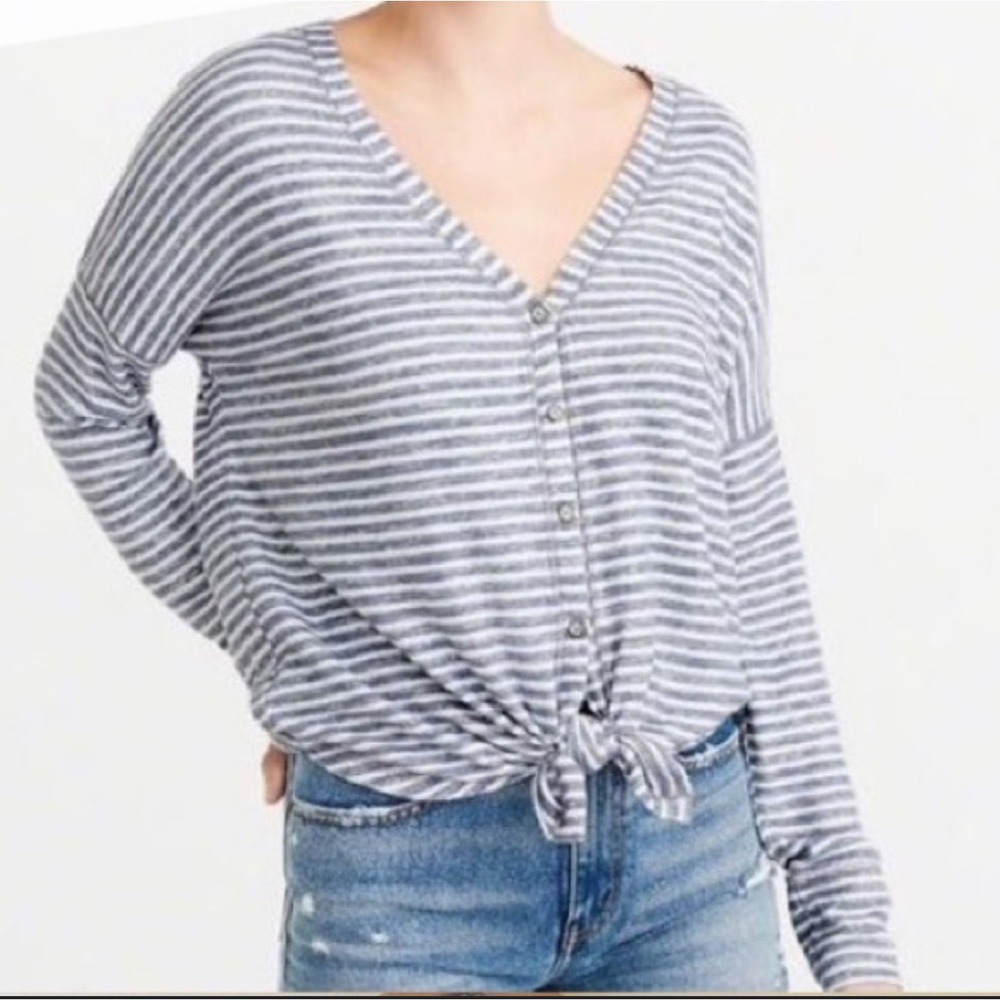Abercrombie‎ & Fitch Women's Button Front Top Striped Long Sleeve Casual Shirt